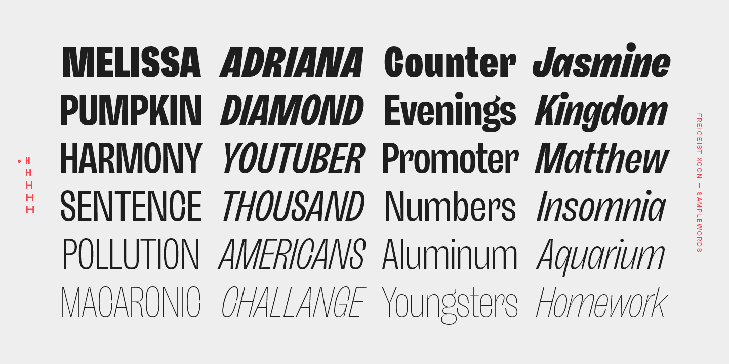 Przykład czcionki Freigeist Thin Italic